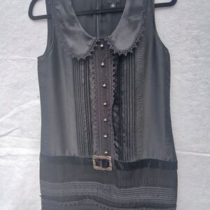 Anna Sui Black Textured Fabric